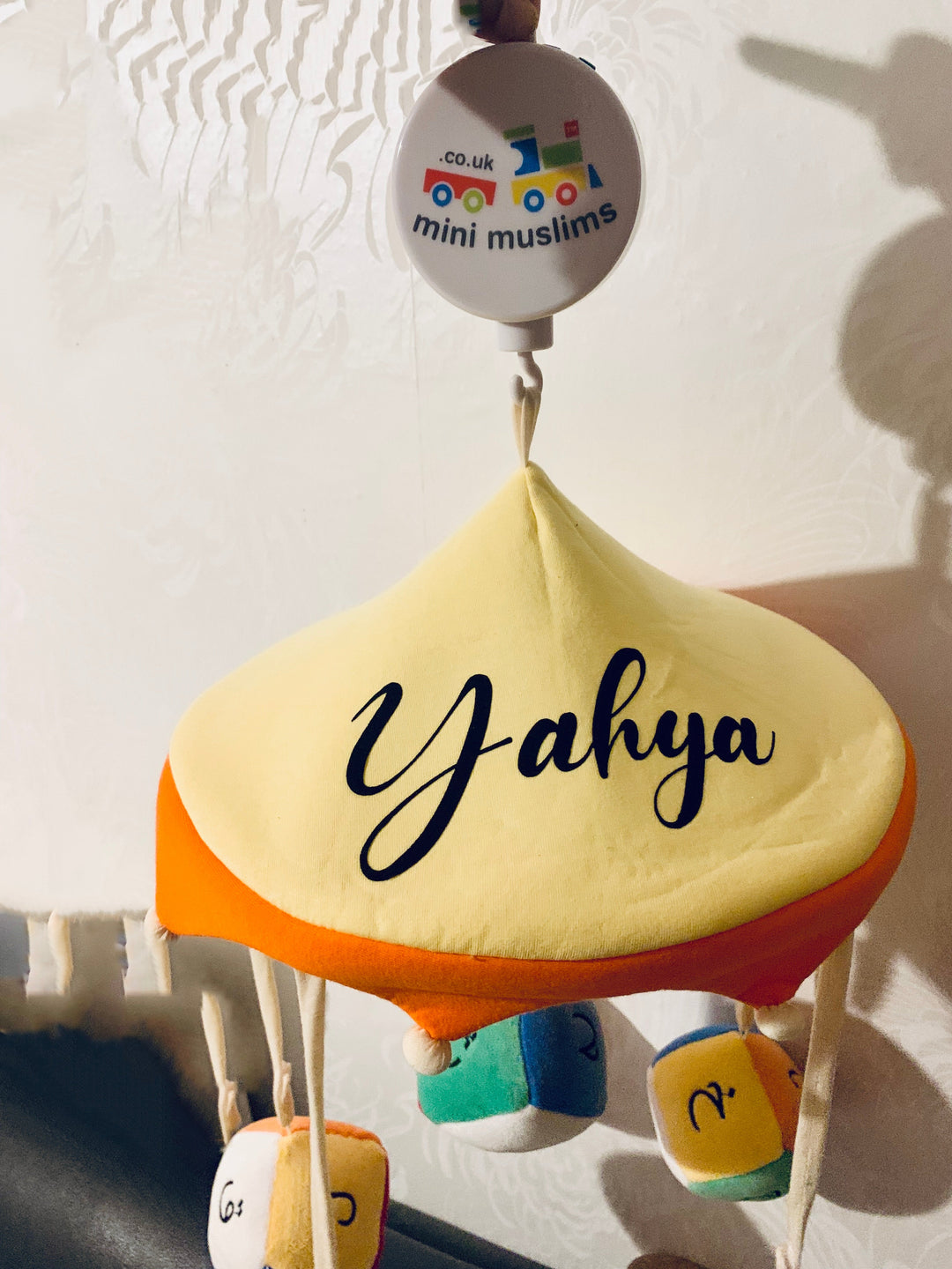 Islamic Cot Mobile – Arabic Alphabet Cubes