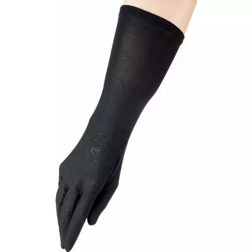 Hand cover Gloves Black with floral embroidery