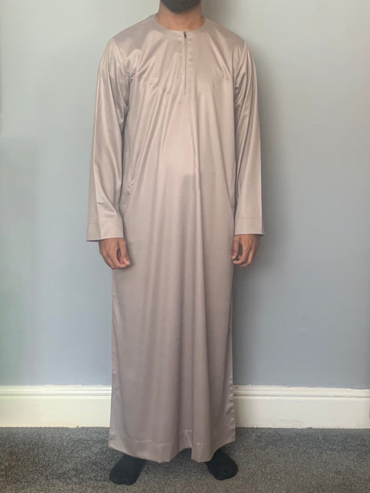 Men’s Zip Thobe/Jubba by Ayaan - Taupe Sheen