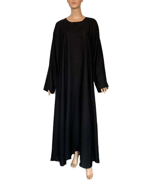 Plain XL Wide Fit Nida Abaya CA3- BLACK