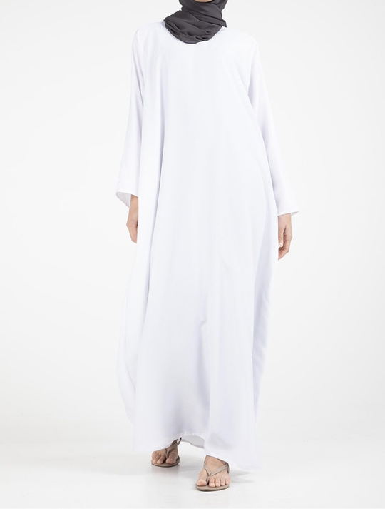 Plain White Nida Abaya