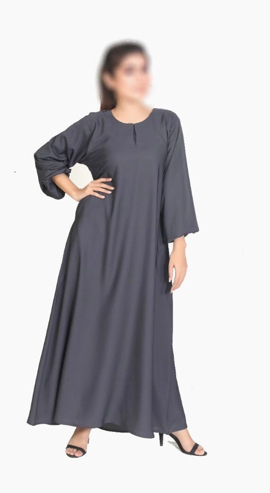 Nida Abaya with Elasticated cuffs CA11 - Black