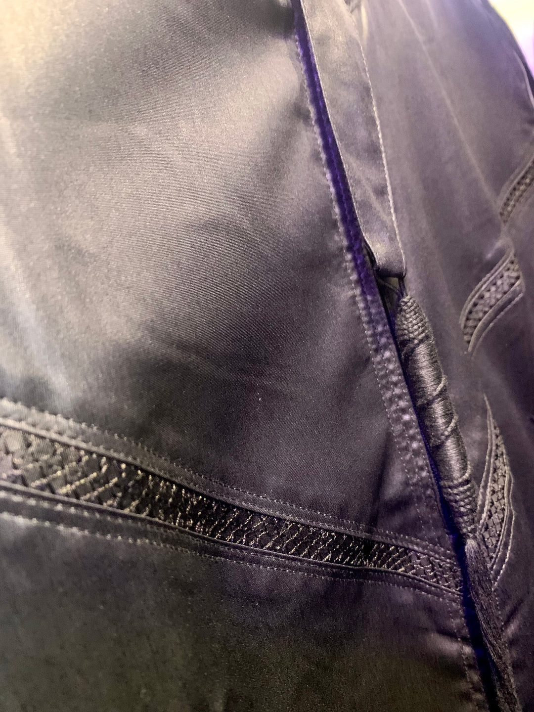 Men’s Zip & String Thobe/ Jubbah - Black Sheen