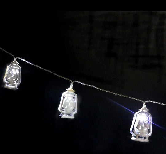 Decorative silver metal lantern String Lights