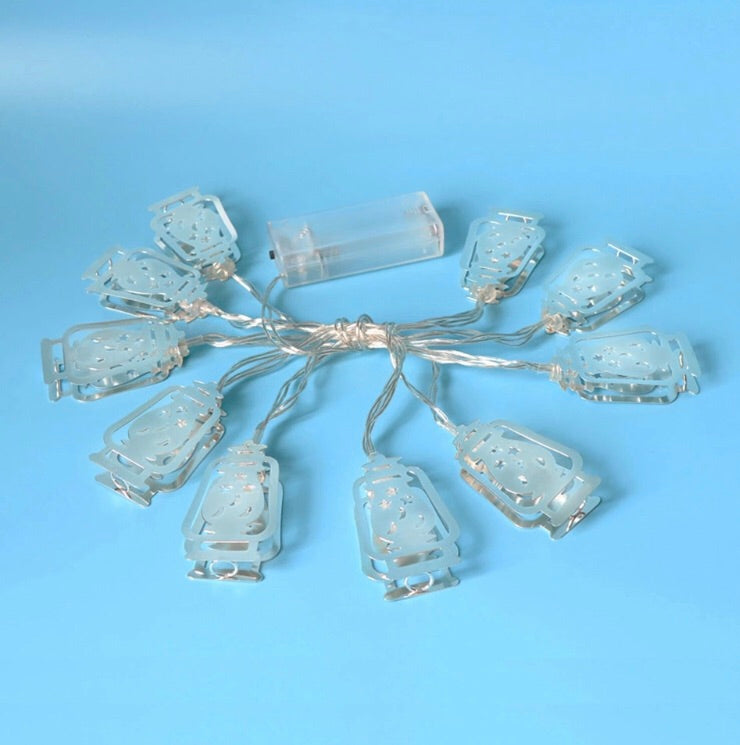 Decorative silver metal lantern String Lights