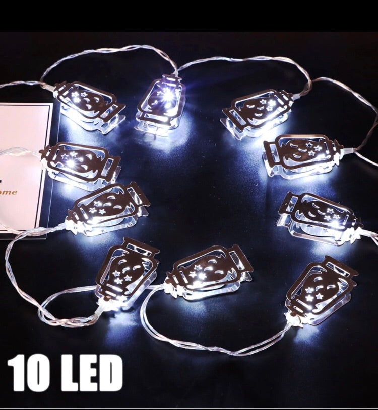 Decorative silver metal lantern String Lights