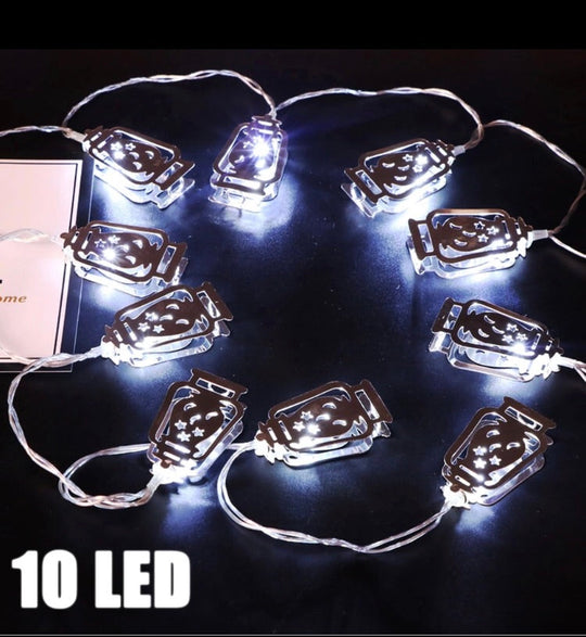Decorative silver metal lantern String Lights