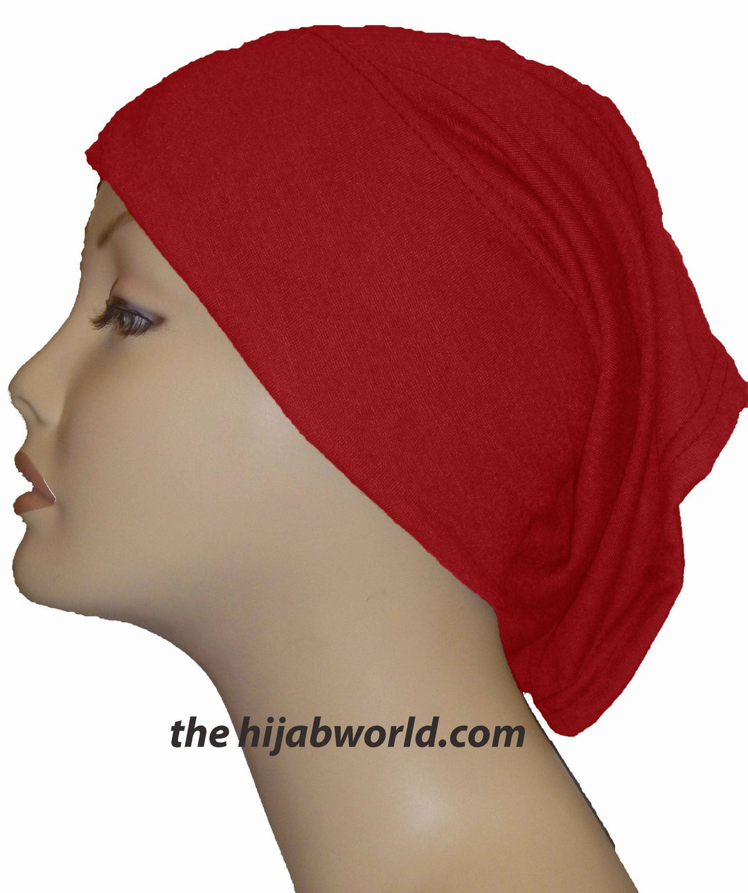 Tube Plain Cotton Underscarf - Red Rose C