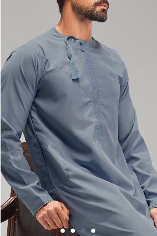 Faris Omani Thobe/Jubba - Denim Blue