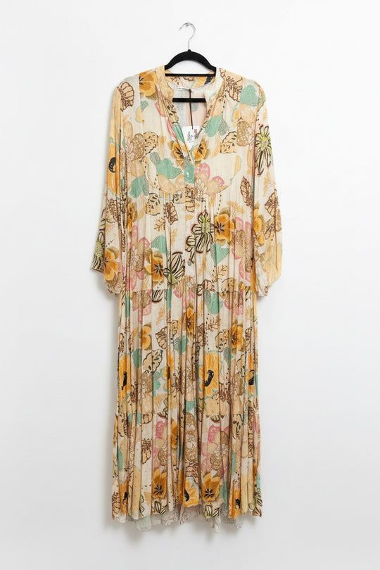 Floral Sparkle Premium Maxi Cotton Dress