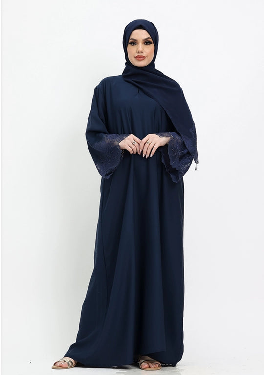 Lace Nida Abaya set in Navy