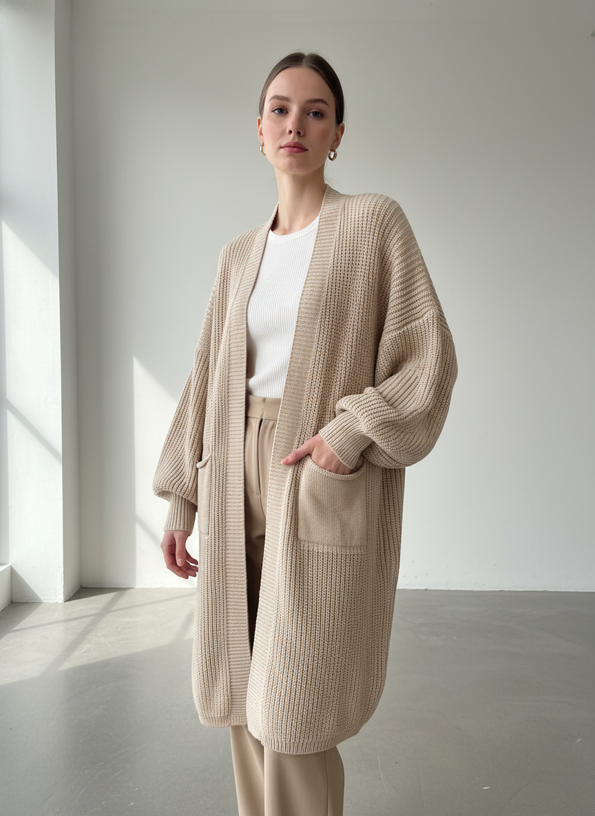 Midi Balloon sleeve Cardigan’s