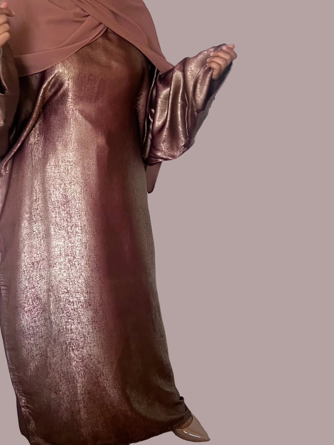 Shimmer Two toned Kaftan with ties in One Size