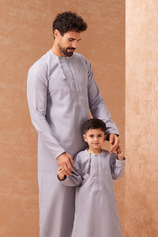 Boys Faris Omani Lilac Jubba/Thobe - Lilac