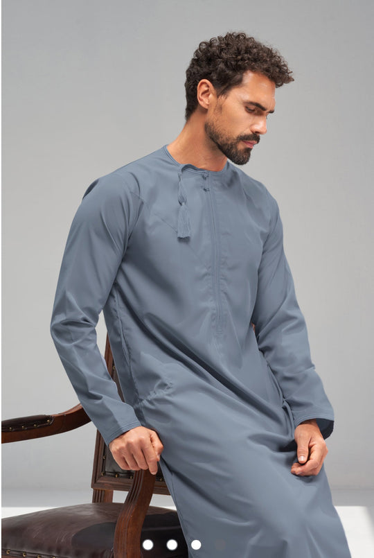 Faris Omani Thobe/Jubba - Denim Blue