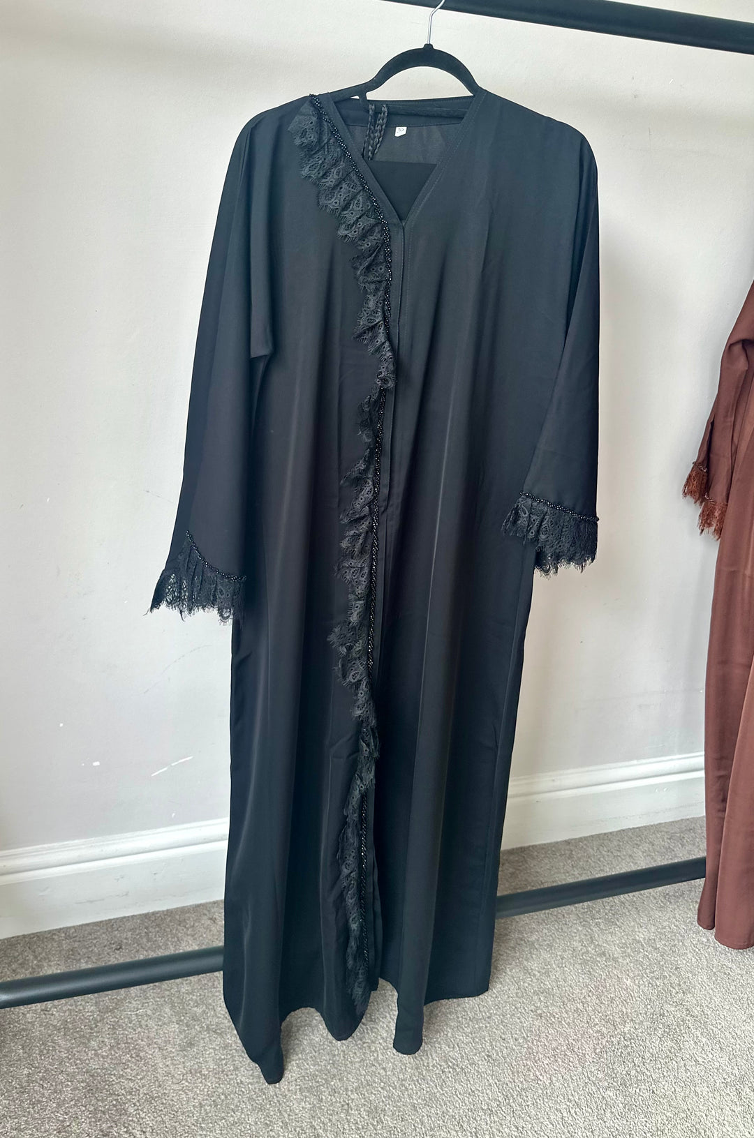 Frill Lace Beaded Dubai Abaya Sets in Colours