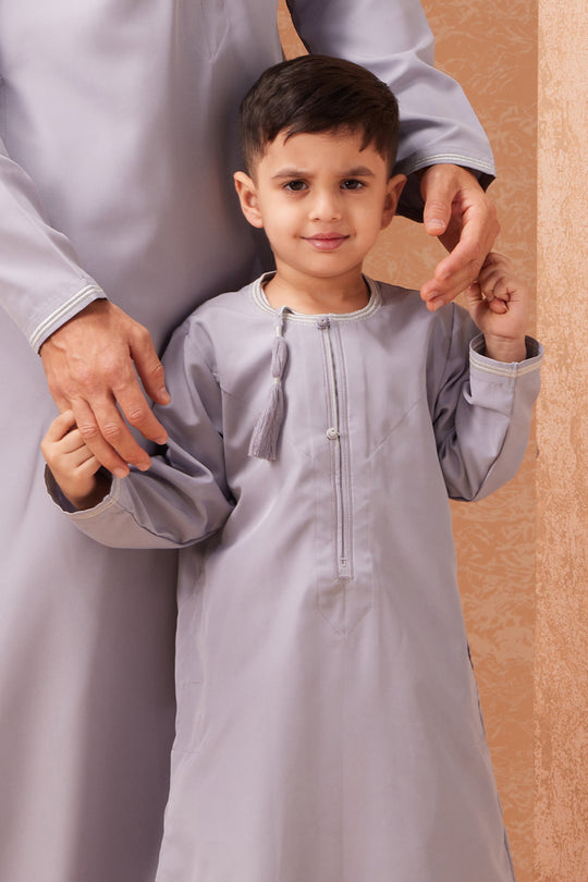 Boys Faris Omani Lilac Jubba/Thobe - Lilac