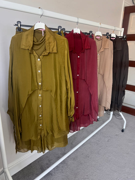 Premium Long Silk Chiffon Co-ord sets