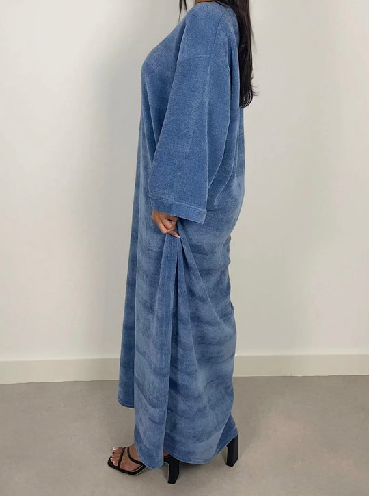 Chenille Velour Winter Midaxi Dress
