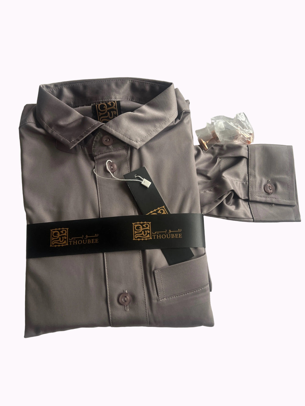 Thoubee Jubbah shirt collar  Taupe with cuff links