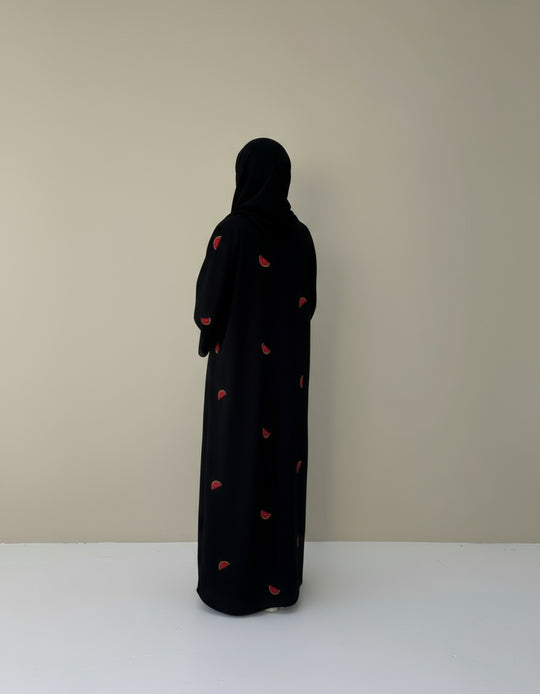 Water Melon Embroidered Abaya