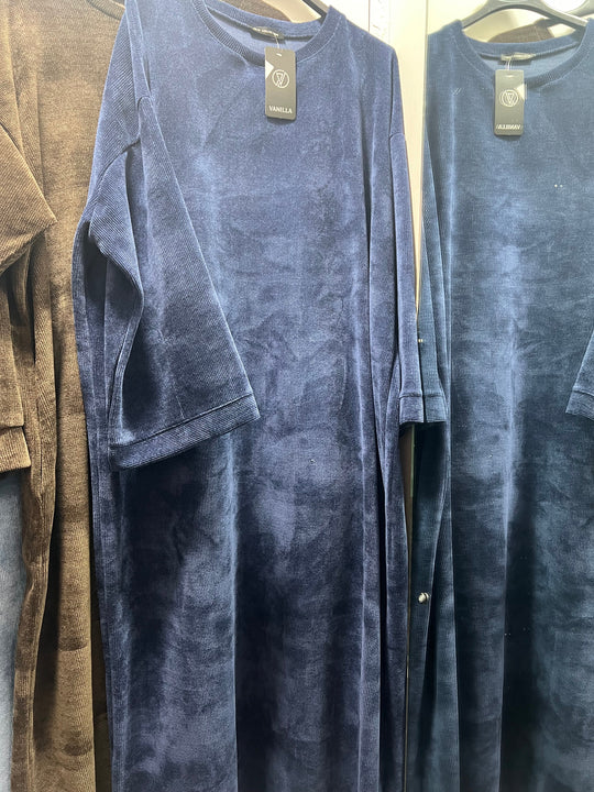 Chenille Velour Winter Midaxi Dress