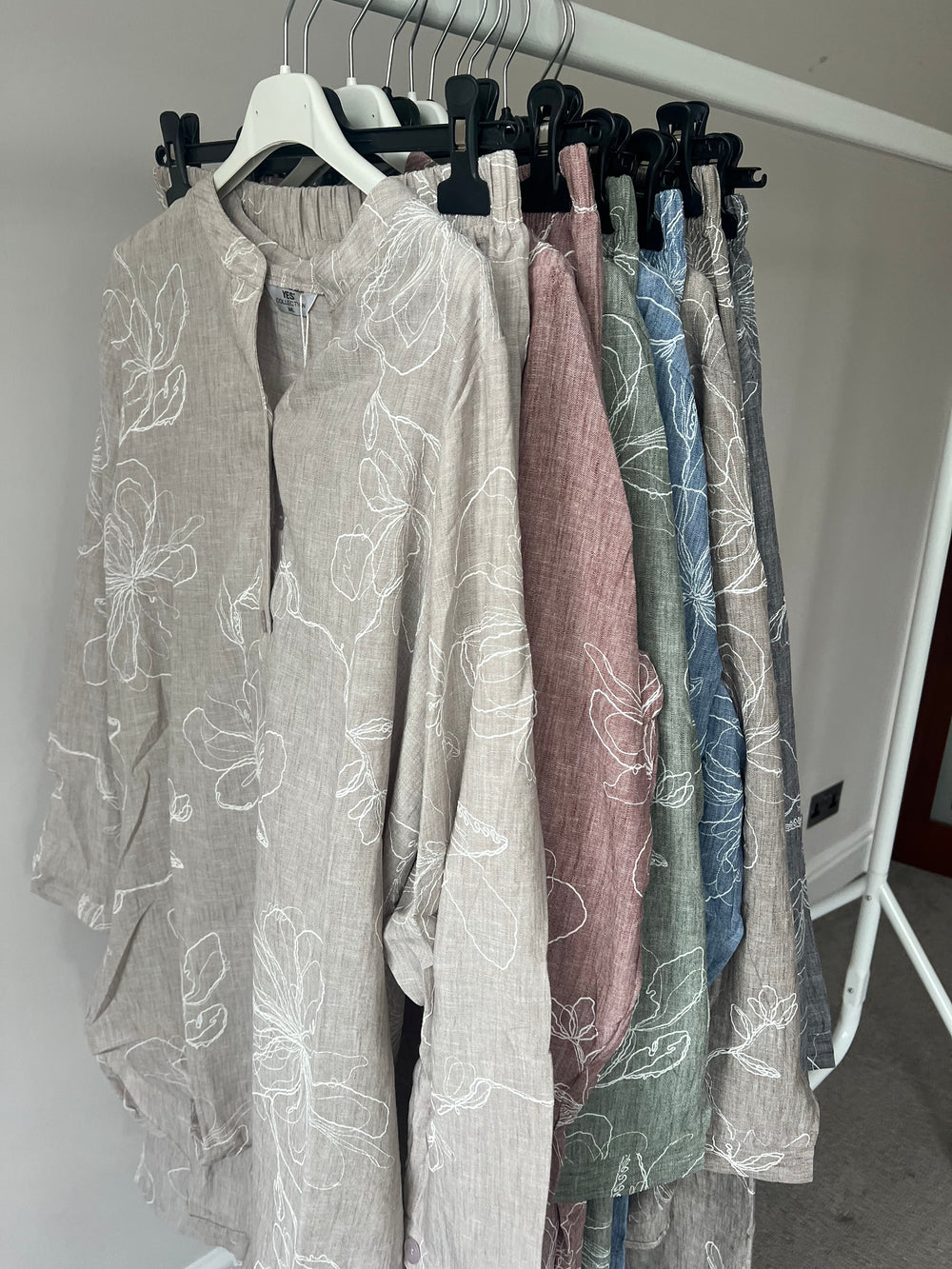 Linen Look Button Pastel Coords set