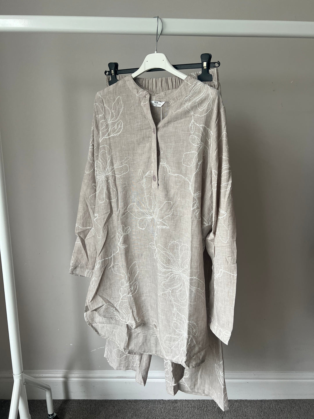 Linen Look Button Pastel Coords set