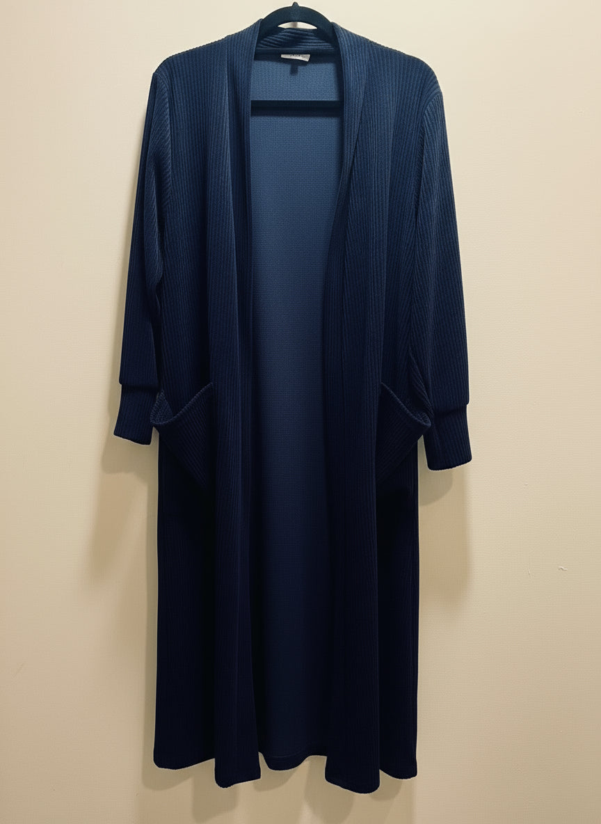 Corduroy Long Pocket Cardigan/Coatigan