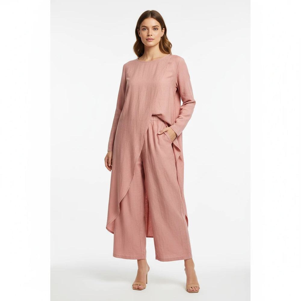 Long layered look Linen feel Coord