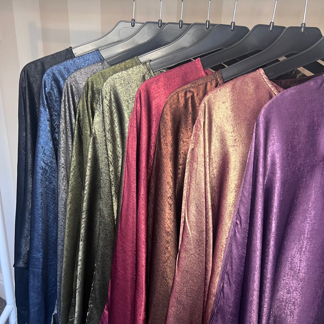 Shimmer Two toned Kaftan with ties in One Size