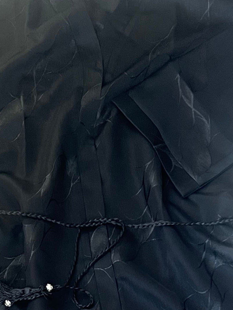 Jacquard print Abaya sets in Black Design 1