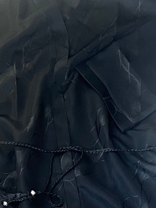 Jacquard print Abaya sets in Black Design 1