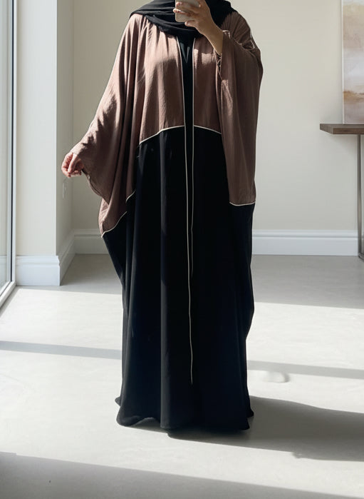 Batwing Abaya set in two tone