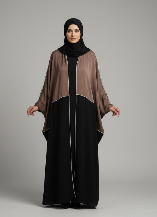 Batwing Abaya set in two tone