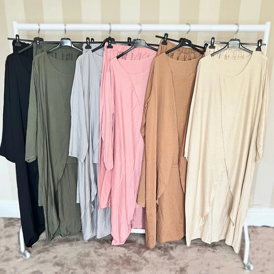 Long layered look Linen feel Coord
