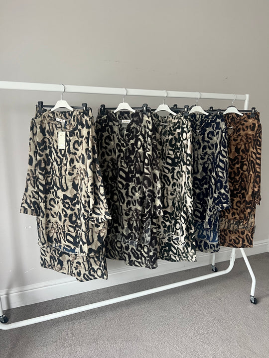 Animal printed 3 Button Soft Coords set