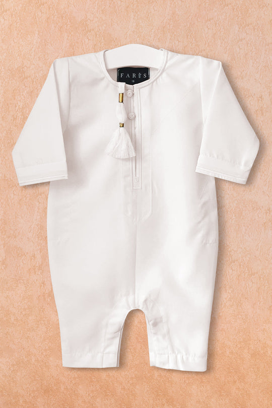 Baby Faris Omani Rompers - ivory