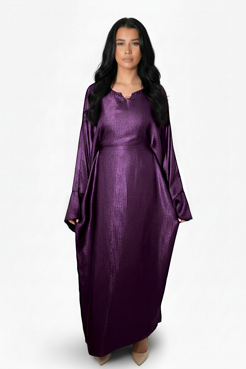 Shimmer Two toned Kaftan with ties in One Size