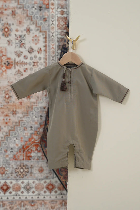 Baby Faris Omani Rompers - Walnut