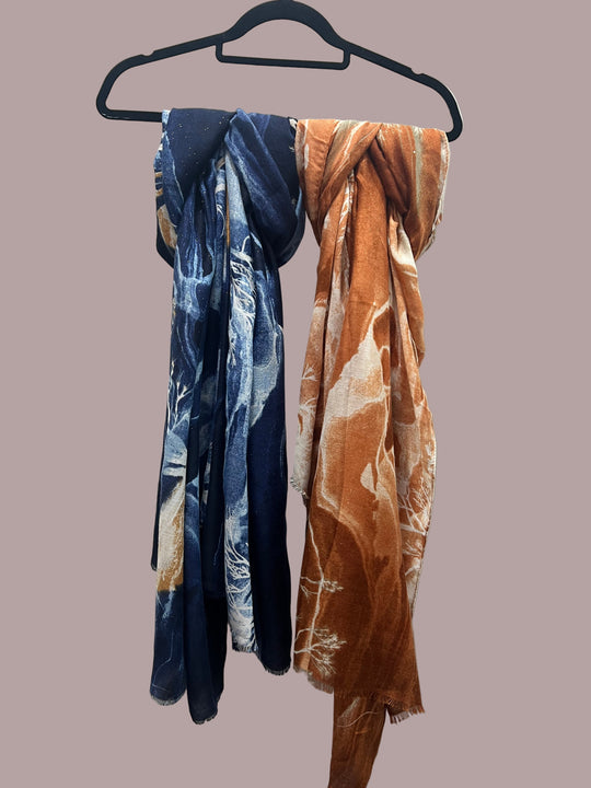Printed Maxi Cotton Mix scarf/ Hijab with speckles