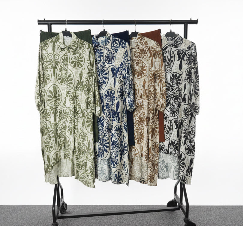 Tail Back print linen feel Coord 2