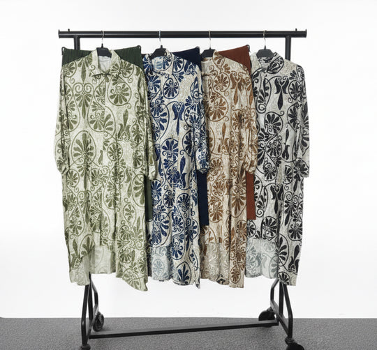 Tail Back print linen feel Coord 2