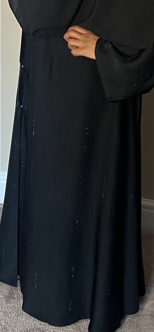 Nida Crystal Abaya with front buttons - HD1338
