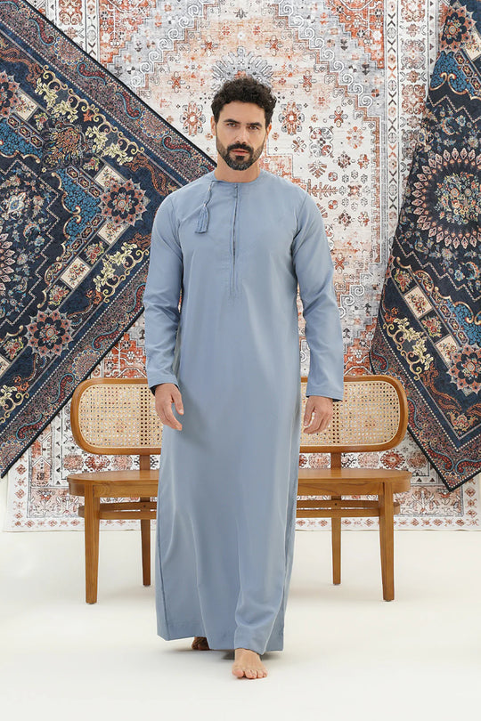 Faris Omani Thobe/Jubba - Denim Blue