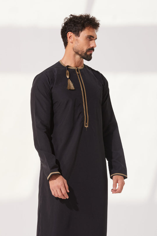 Faris Omani Thobe/Jubba - Black