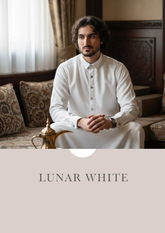 AAR2637 Latest Al Ameer Thobe / Jubba- Lunar White