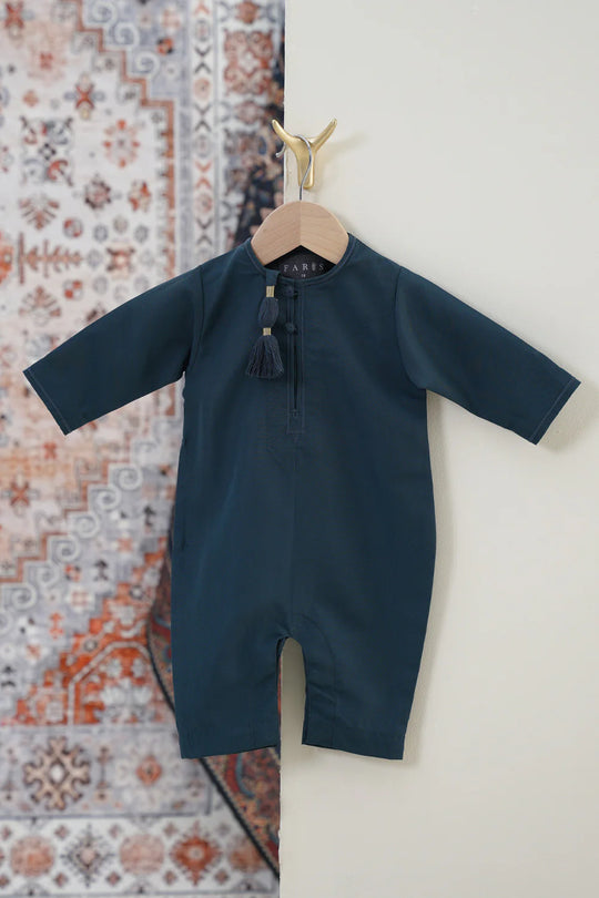 Baby Faris Omani Rompers - Aegean Blue