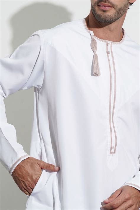 Boys Faris white with nude Omani Jubba/Thobe