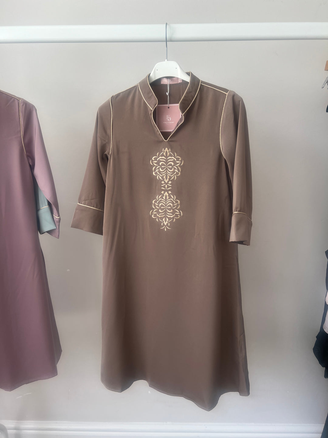 Girls Embroidered Satin Maxi Dresses